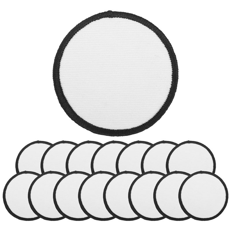 Hat Sublimation Blank - A93Z 16枚入り昇華パッチブランク 高品質生地 アイロン接着式円形ブランクパッチ 衣類、帽子、制服、バックパック用