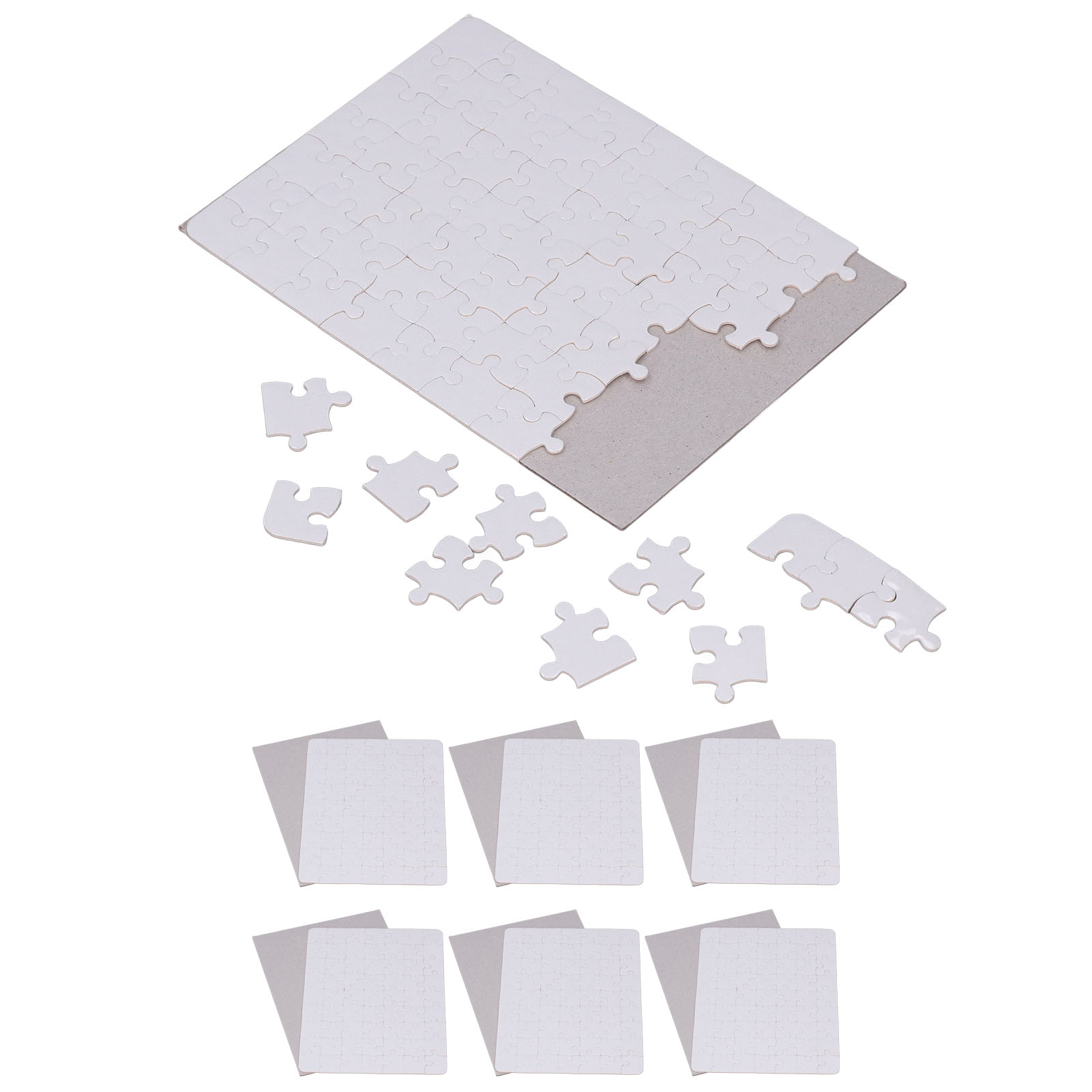 6 セットのブランクパズル 13x18cm ホワイト組み立て - Puzzle Blank White のレビューと価格