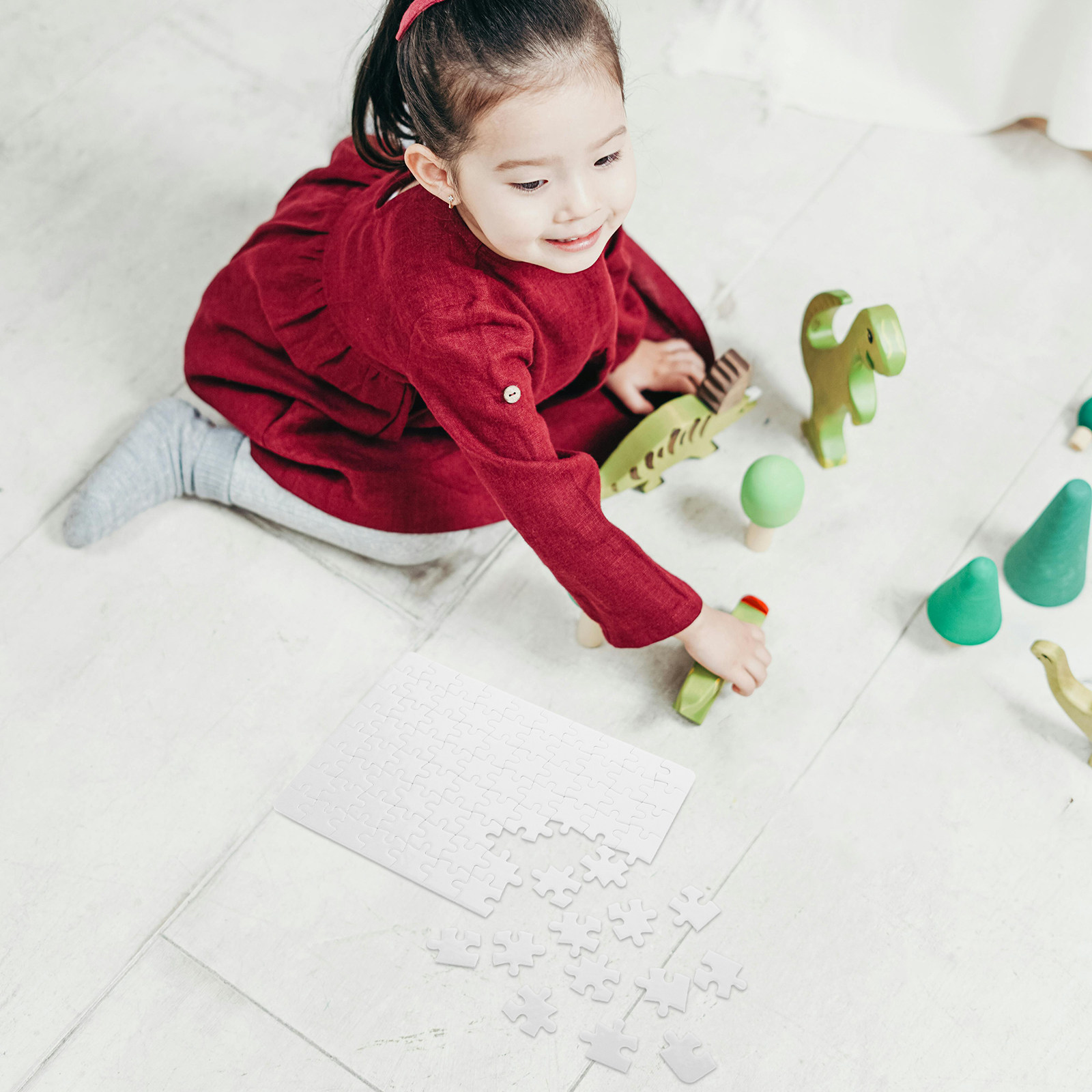 4枚入り、無地のパズルピース、白色、昇華プリント用、ジグソー - Puzzle Blank White のレビューと価格